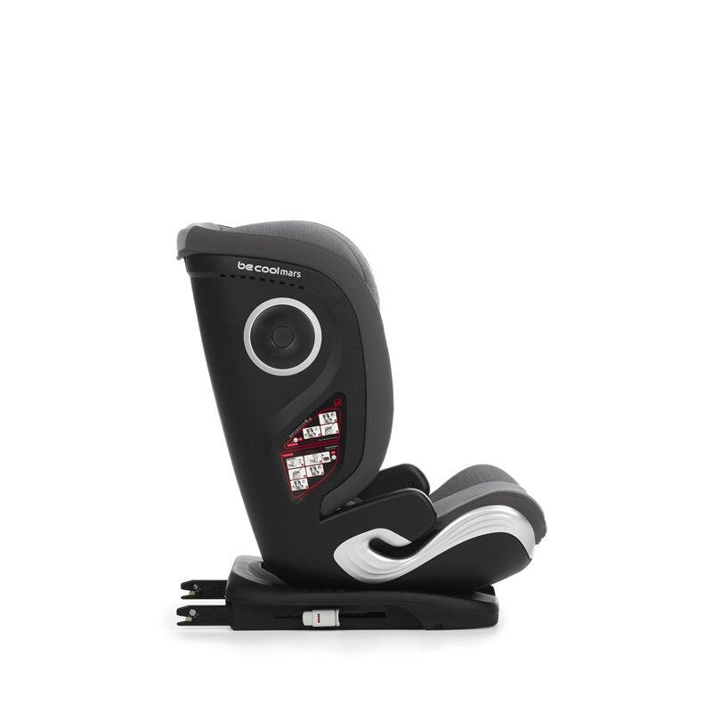 Scaun auto, Be Cool, Mars, I-Size, 100-150 cm, 4-12 ani, Cu isofix, Protectie superioara in caz de impact lateral - SPS, Cu tetiera reglabila, Conform cu standardul european de securitate ECE R129, Be Smoke
