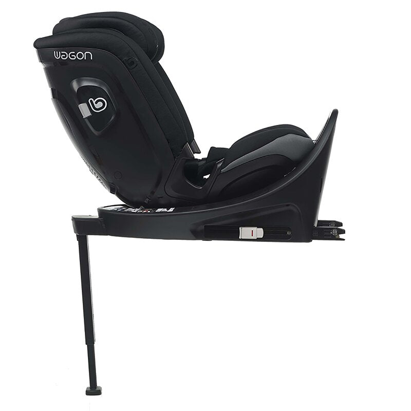 Scaun auto, Be Cool, Wagon I-Size, Rotire 360 grade, 40 - 150 cm, 0 - 36 kg, Cu Isofix si picior stabilizator, Cu protectie laterala de siguranta Conform cu standardul european de securitate ECE R129, Carbon