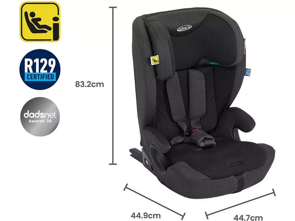 Scaun auto Graco Energi i-Size 2 in 1, Midnight, 76-150 cm