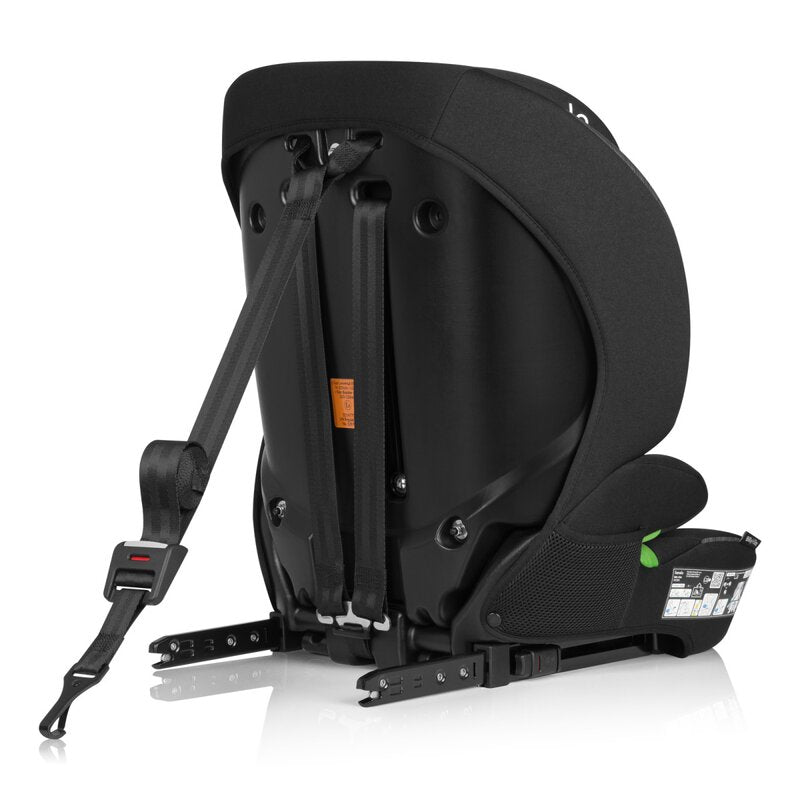 Scaun auto i-Size, Lionelo, Billy , 76 -150 cm, 1/2/3, Isofix + top tether, Tetiera reglabila in 10 pozitii, Insertie ergonomica, Tapiterie lavabila, Testat la impact, Baza lata, Conform cu R129, Negru/Gri