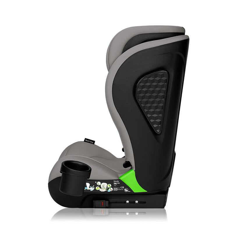 Scaun auto i-Size, Lionelo, Neal, Spatar reglabil in 4 pozitii, Tetiera in 10 pozitii, Suport sticla inclus, 15-36 Kg, 100-150 cm, Cu Isofix, Conform ECE R129, Verde Turquoise