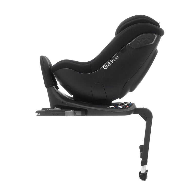 Scaun auto, Jane, Iflow I-Size, Rotire 360 grade, 40 - 105 cm, Cu Isofix si picior stabilizator, Protectie superioara in caz de impact lateral - SPS, Conform cu standardul european de securitate ECE R129, Matt Black