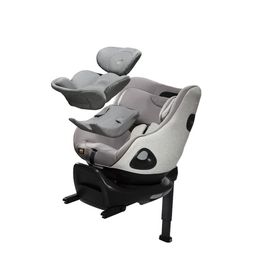 Set scaun auto rotativ i-Size Joie i-Harbour Signature Oyster, 40-105 cm + Baza i-Size i-Base Encore, testat ADAC si certificat R129