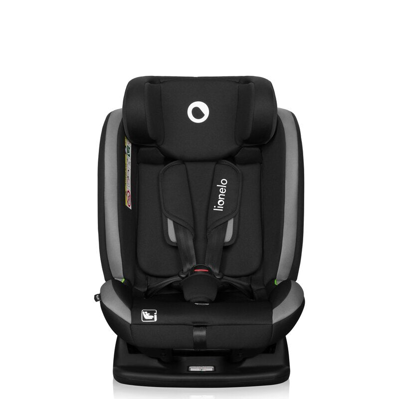 Scaun auto, Lionelo, Aart i-Size, Cu spatar inclinabil in 4 pozitii, Cu tetiera reglabila in 13 pozitii, 0-36 Kg, 40-150 cm, Cu centura siguranta in 3 puncte, Conform cu ECE R129 03, Gri