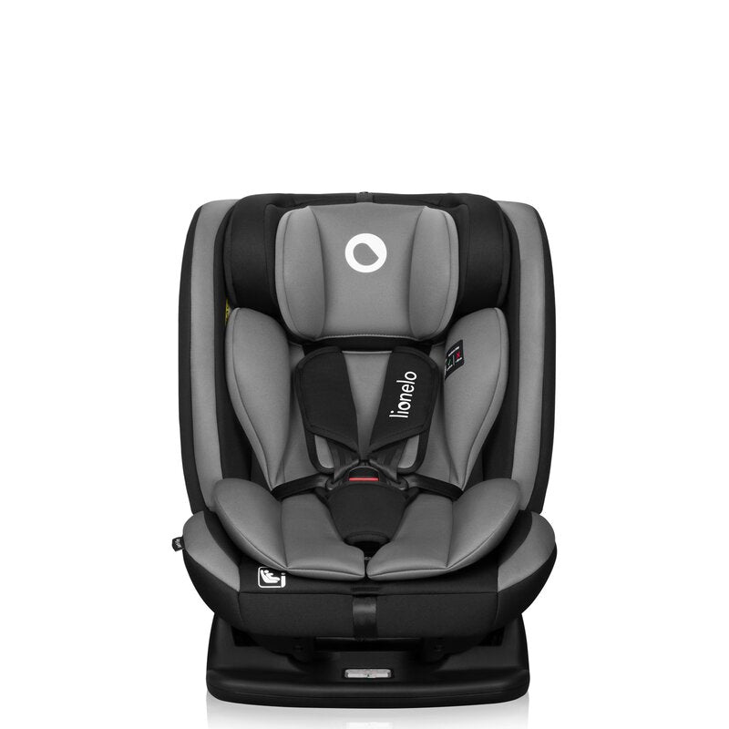 Scaun auto, Lionelo, Aart i-Size, Cu spatar inclinabil in 4 pozitii, Cu tetiera reglabila in 13 pozitii, 0-36 Kg, 40-150 cm, Cu centura siguranta in 3 puncte, Conform cu ECE R129 03, Gri