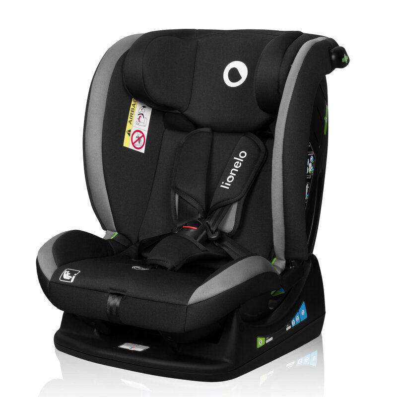 Scaun auto, Lionelo, Aart i-Size, Cu spatar inclinabil in 4 pozitii, Cu tetiera reglabila in 13 pozitii, 0-36 Kg, 40-150 cm, Cu centura siguranta in 3 puncte, Conform cu ECE R129 03, Gri