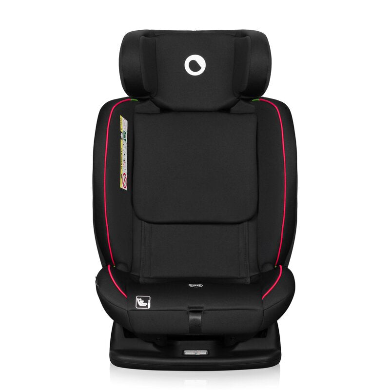 Scaun auto, Lionelo, Aart i-Size, Cu spatar inclinabil in 4 pozitii, Cu tetiera reglabila in 13 pozitii, 0-36 Kg, 40-150 cm, Cu centura siguranta in 3 puncte, Conform cu ECE R129 03, Negru Rosu