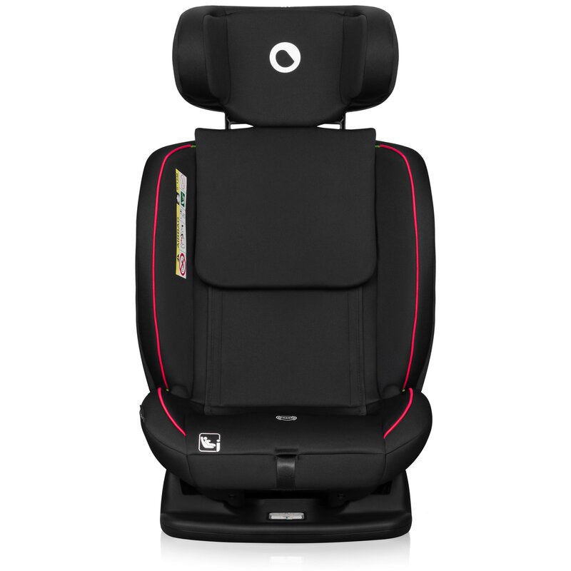 Scaun auto, Lionelo, Aart i-Size, Cu spatar inclinabil in 4 pozitii, Cu tetiera reglabila in 13 pozitii, 0-36 Kg, 40-150 cm, Cu centura siguranta in 3 puncte, Conform cu ECE R129 03, Negru Rosu
