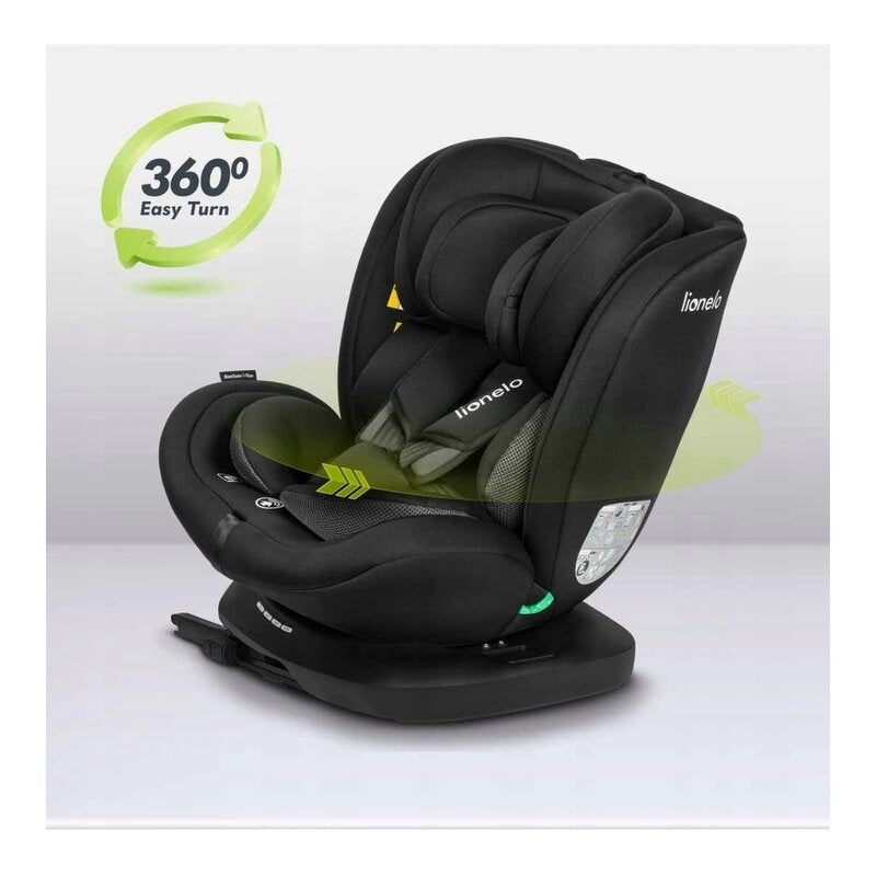 Scaun auto, Lionelo, Bastiaan i-Size, 4 in 1, Protectie laterala, Cu spatar inclinabil in 4 pozitii, Cu tetiera reglabila in 7 pozitii, Rotire 360 grade, Top Tether, 0-36 Kg, 40-150 cm, Cu Isofix, Con