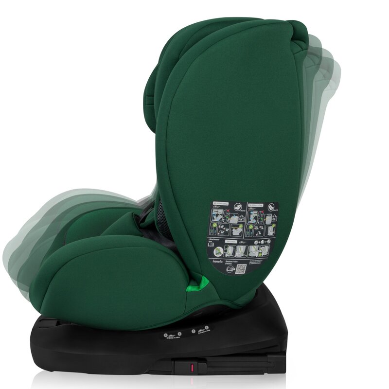 Scaun auto, Lionelo, Bastiaan i-Size, 4 in 1, Protectie laterala, Cu spatar inclinabil in 4 pozitii, Cu tetiera reglabila in 7 pozitii, Rotire 360 grade, Top Tether, 0-36 Kg, 40-150 cm, Cu Isofix, Conform cu ECE R129/03, Verde