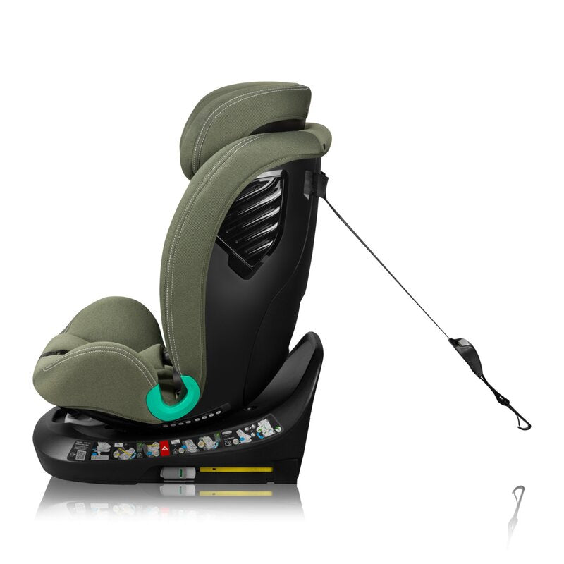 Scaun auto, Lionelo, Bastiaan One i-Size, 4 in 1, Protectie laterala, Cu spatar inclinabil in 4 pozitii, Cu tetiera reglabila in 13 pozitii, Rotire 360 grade, Top Tether, 0-36 Kg, 40-150 cm, Cu Isofix, Conform cu ECE R129, Verde