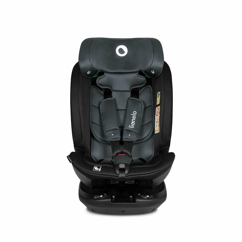 Scaun auto, Lionelo, Bastiaan RWF i-Size, Pozitie de somn, Protectie laterala, Rotire 360 grade, 0-36 Kg, Cu Isofix si Centura Top Tether, Conform cu standardul european de securitate ECE R129, Gri