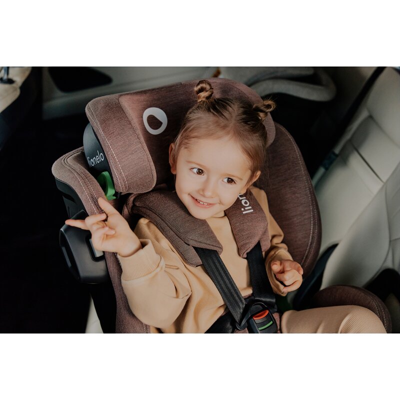 Scaun auto, Lionelo, Harmony i-Size, Rotire 360 grade, Protectie laterala, Cu spatar reglabil in 5 pozitii, Cu tetiera reglabila in 12 pozitii, 0-36 Kg, 40-150 cm, Cu Isofix, Husa din bambus, Conform cu ECE R129, Gri inchis