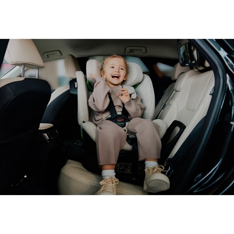 Scaun auto, Lionelo, Harmony i-Size, Rotire 360 grade, Protectie laterala, Cu spatar reglabil in 5 pozitii, Cu tetiera reglabila in 12 pozitii, 0-36 Kg, 40-150 cm, Cu Isofix, Husa din bambus, Conform cu ECE R129, Gri inchis