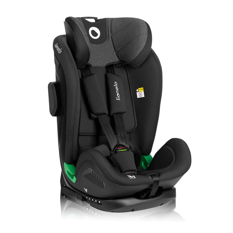 Scaun auto, Lionelo, Harper i-Size, Isofix, Cu centura TopTether, Cu spatar inclinabil in 5 pozitii, Cu tetiera reglabila in 13 pozitii, Cu tehnologie Dri Seat, Instalare cu fata inainte, 9-36 kg, 76-