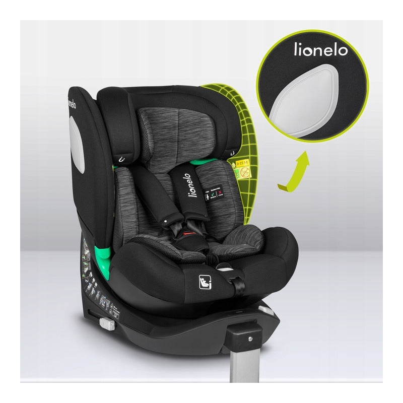 Scaun auto, Lionelo, i-Size Braam, 0-36 Kg, 40-150 cm, Cu isofix si picior de fixare, Protectie laterala, Rotire 360 grade, Ajustare spatar in 5 pozitii, Tetiera reglabila in 14 trepte, Conform cu sta