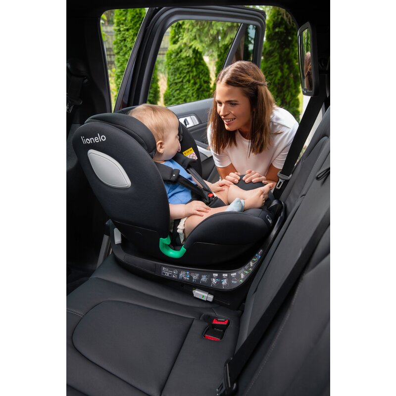 Scaun auto, Lionelo, i-Size Braam, 0-36 Kg, 40-150 cm, Cu isofix si picior de fixare, Protectie laterala, Rotire 360 grade, Ajustare spatar in 5 pozitii, Tetiera reglabila in 14 trepte, Conform cu standardul european de securitate R129, Gri