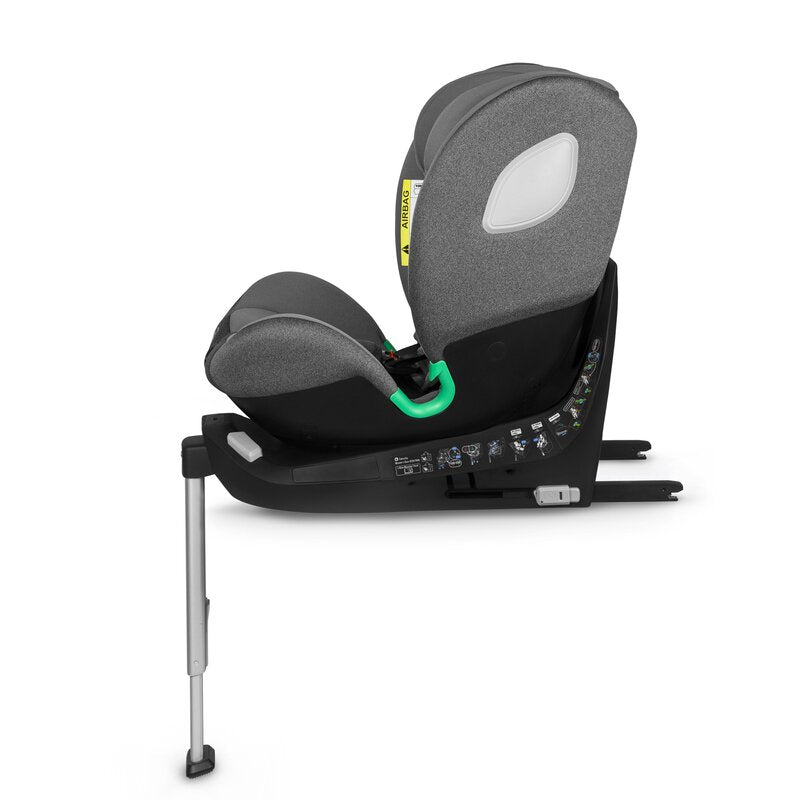 Scaun auto, Lionelo, i-Size Braam, 0-36 Kg, 40-150 cm, Cu isofix si picior de fixare, Protectie laterala, Rotire 360 grade, Ajustare spatar in 5 pozitii, Tetiera reglabila in 14 trepte, Conform cu standardul european de securitate R129, Gri