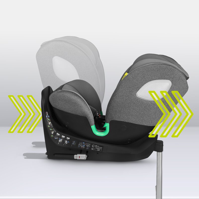 Scaun auto, Lionelo, i-Size Braam, 0-36 Kg, 40-150 cm, Cu isofix si picior de fixare, Protectie laterala, Rotire 360 grade, Ajustare spatar in 5 pozitii, Tetiera reglabila in 14 trepte, Conform cu standardul european de securitate R129, Gri