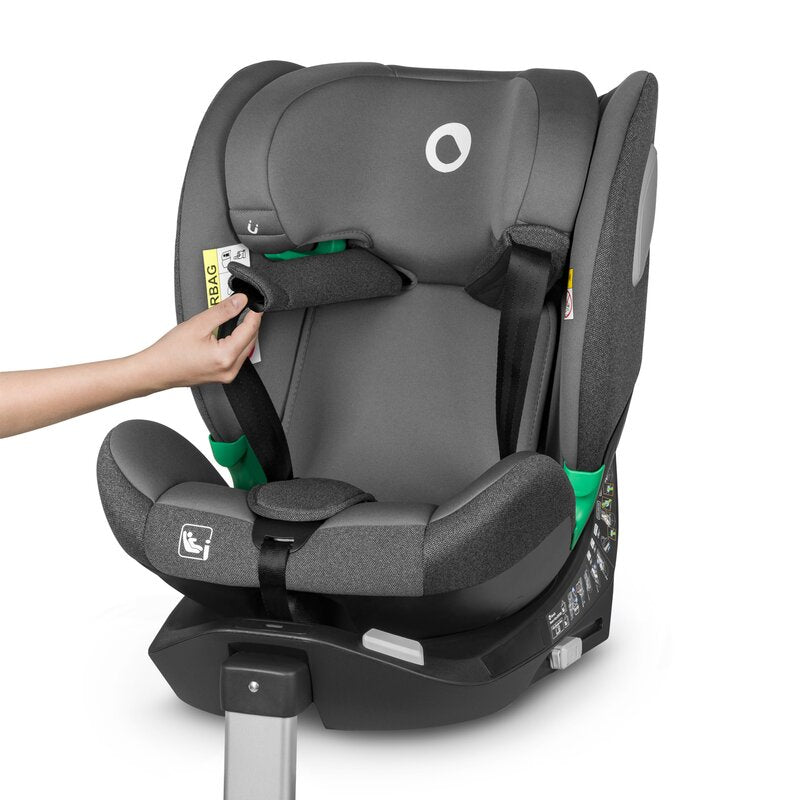 Scaun auto, Lionelo, i-Size Braam, 0-36 Kg, 40-150 cm, Cu isofix si picior de fixare, Protectie laterala, Rotire 360 grade, Ajustare spatar in 5 pozitii, Tetiera reglabila in 14 trepte, Conform cu standardul european de securitate R129, Gri