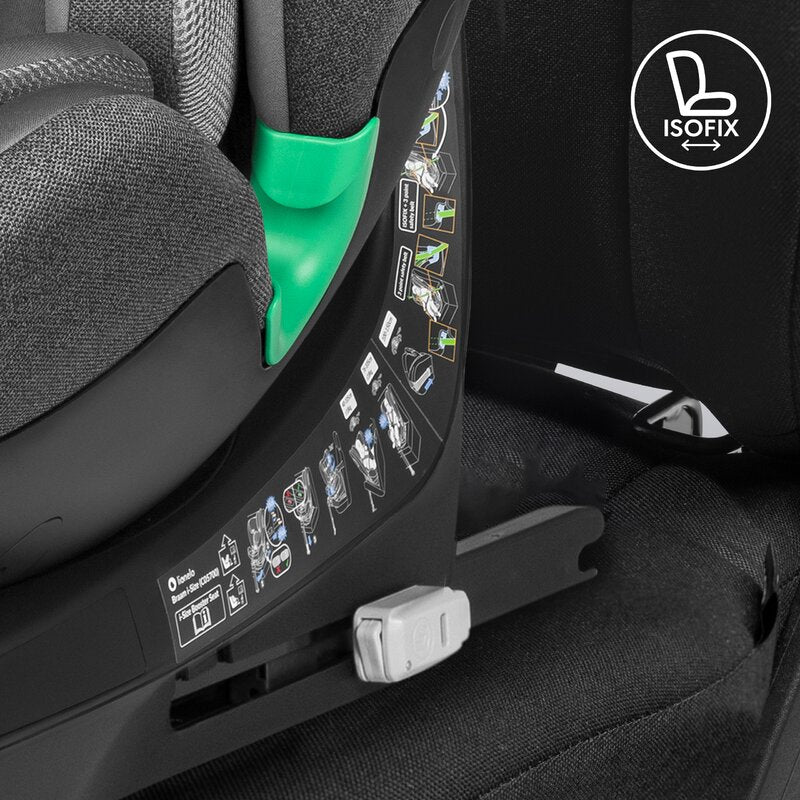Scaun auto, Lionelo, i-Size Braam, 0-36 Kg, 40-150 cm, Cu isofix si picior de fixare, Protectie laterala, Rotire 360 grade, Ajustare spatar in 5 pozitii, Tetiera reglabila in 14 trepte, Conform cu standardul european de securitate R129, Gri