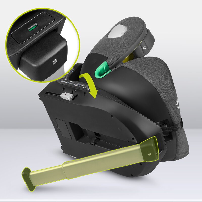 Scaun auto, Lionelo, i-Size Braam, 0-36 Kg, 40-150 cm, Cu isofix si picior de fixare, Protectie laterala, Rotire 360 grade, Ajustare spatar in 5 pozitii, Tetiera reglabila in 14 trepte, Conform cu standardul european de securitate R129, Gri