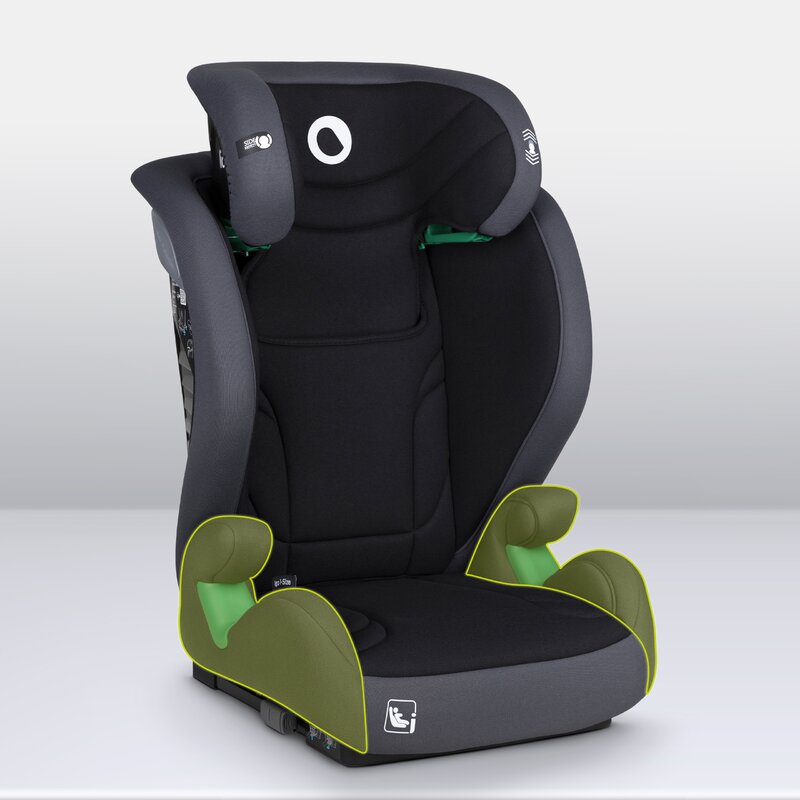 Scaun auto, Lionelo, i-Size Igo, 100- 150 cm, Cu isofix, Protectie laterala, Ajustare spatar in 2 pozitii, Tetiera Tri-Guard reglabila in 11 pozitii, Conform cu standardul european de securitate R129, Gri