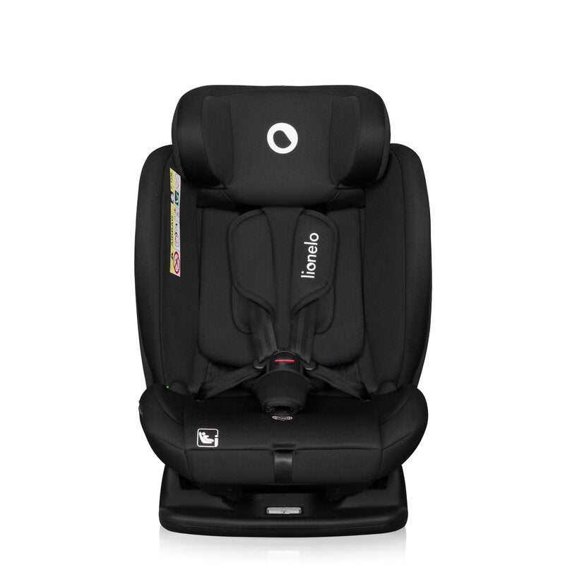 Scaun auto, Lionelo, i-Size Izzy, 0-36 Kg, 40-150 cm, Instalare cu centurile masinii, Protectie laterala, Ajustare spatar in 3 pozitii, Tetiera reglabila in 13 trepte, Conform cu R129, Negru