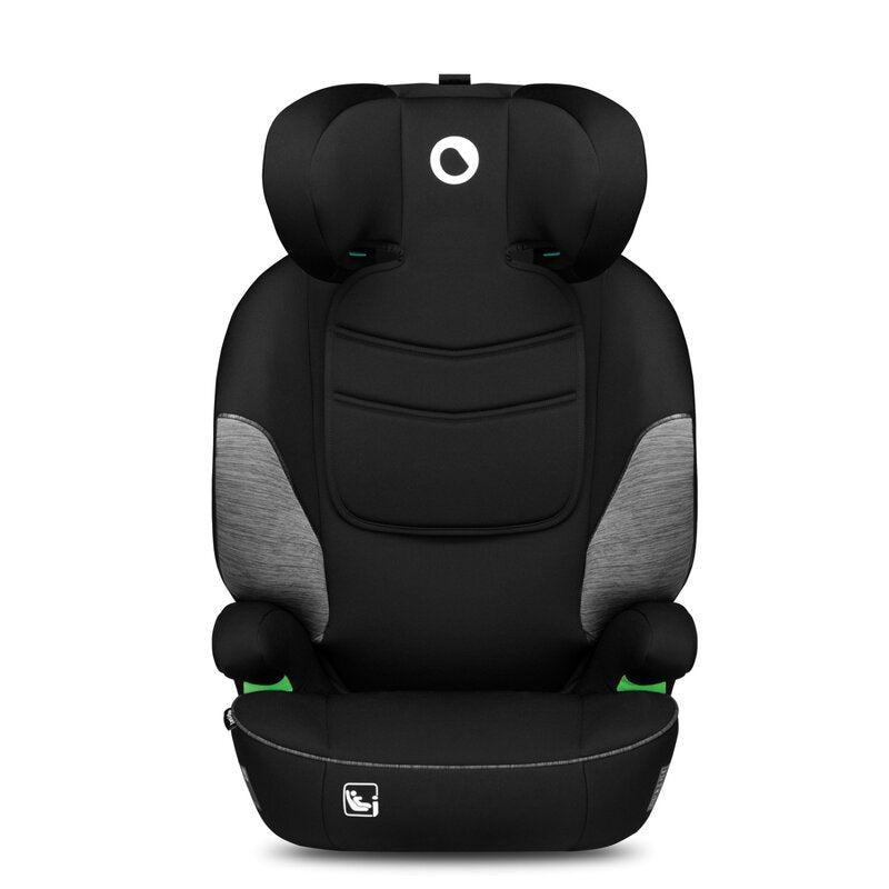Scaun auto, Lionelo, Lars i-Size, Cu tetiera reglabila in 10 pozitii, Cu pozitionare spre sensul de mers, 15-36 Kg, 100-150 cm, Conform cu standardul european de securitate ECE R129/03, Negru/Gri