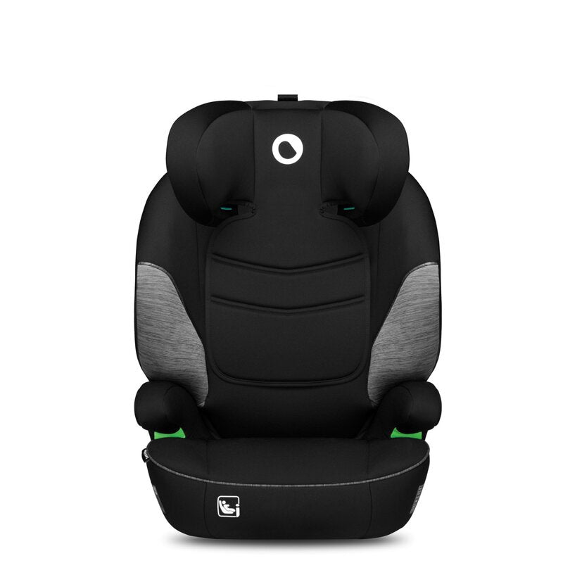 Scaun auto, Lionelo, Lars i-Size, Cu tetiera reglabila in 10 pozitii, Cu pozitionare spre sensul de mers, 15-36 Kg, 100-150 cm, Conform cu standardul european de securitate ECE R129/03, Negru/Gri