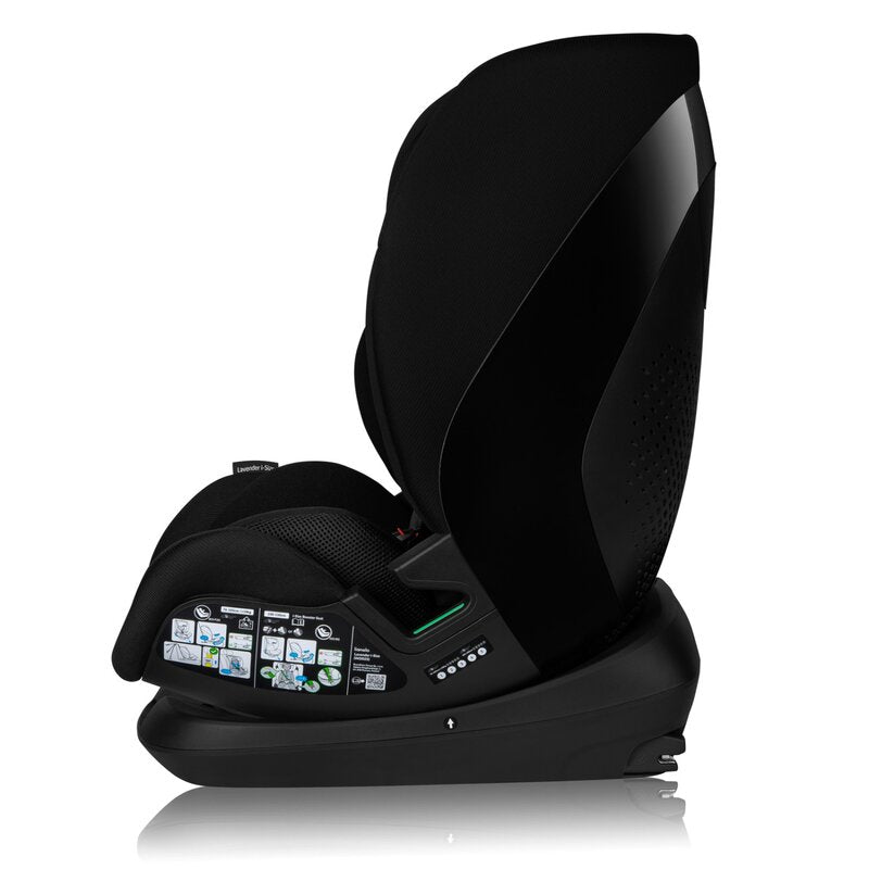 Scaun auto, Lionelo, Lavender I-size, Isofix, Cu centura TopTether, Cu spatar inclinabil in 5 pozitii, Cu tetiera reglabila in 13 pozitii, Instalare cu fata inainte, 9-36 Kg, 76-150 cm, Conform cu ECE