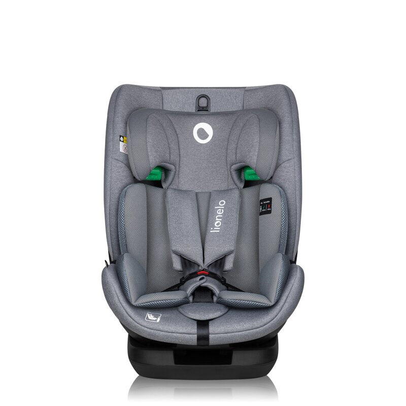Scaun auto, Lionelo, Lavender I-size, Isofix, Cu centura TopTether, Cu spatar inclinabil in 5 pozitii, Cu tetiera reglabila in 13 pozitii, Instalare cu fata inainte, 9-36 Kg, 76-150 cm, Conform cu ECE
