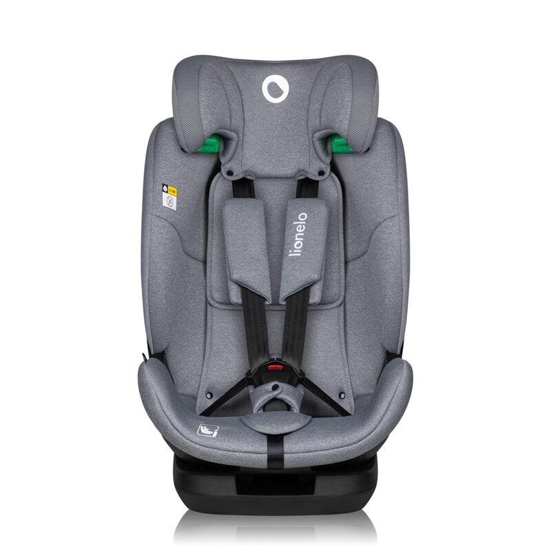 Scaun auto, Lionelo, Lavender I-size, Isofix, Cu centura TopTether, Cu spatar inclinabil in 5 pozitii, Cu tetiera reglabila in 13 pozitii, Instalare cu fata inainte, 9-36 Kg, 76-150 cm, Conform cu ECE