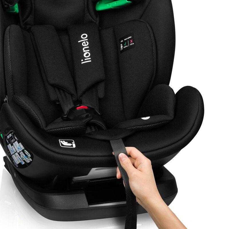 Scaun auto, Lionelo, Lavender I-size, Isofix, Cu centura TopTether, Cu spatar inclinabil in 5 pozitii, Cu tetiera reglabila in 13 pozitii, Instalare cu fata inainte, 9-36 Kg, 76-150 cm, Conform cu ECE