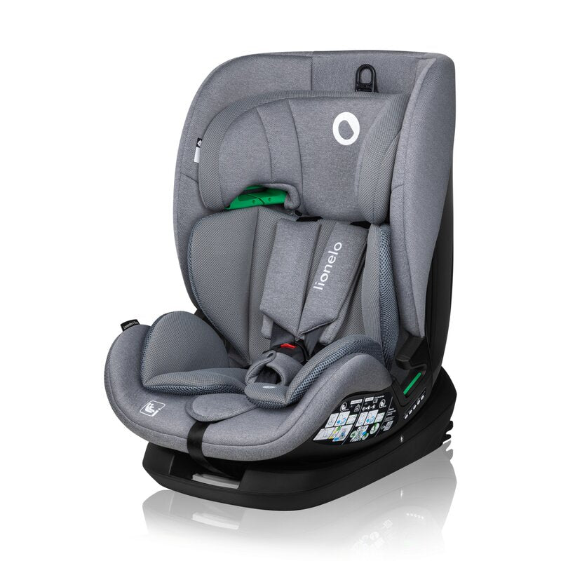 Scaun auto, Lionelo, Lavender I-size, Isofix, Cu centura TopTether, Cu spatar inclinabil in 5 pozitii, Cu tetiera reglabila in 13 pozitii, Instalare cu fata inainte, 9-36 Kg, 76-150 cm, Conform cu ECE