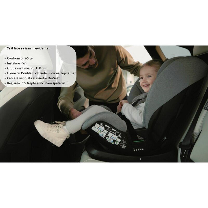 Scaun auto Lionelo Lavender i-Size, Negru