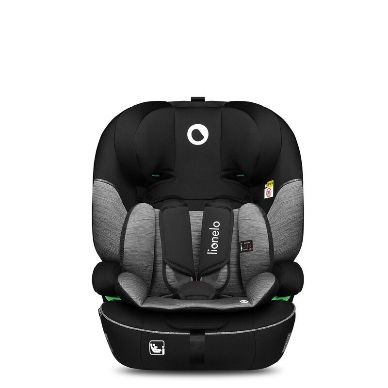 Scaun auto, Lionelo, Levi i-Size, Universal, Instalare FWF, Cu tetiera reglabila in 10 pozitii, Cu spatar detasabil, 76-150 cm, Conform cu R129, Gri