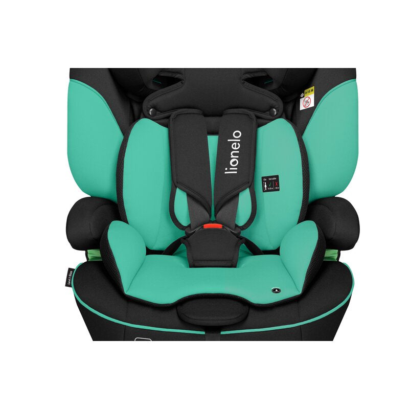 Scaun auto, Lionelo, Levi i-Size, Universal, Instalare FWF, Cu tetiera reglabila in 10 pozitii, Cu spatar detasabil, 76-150 cm, Conform cu R129, Verde