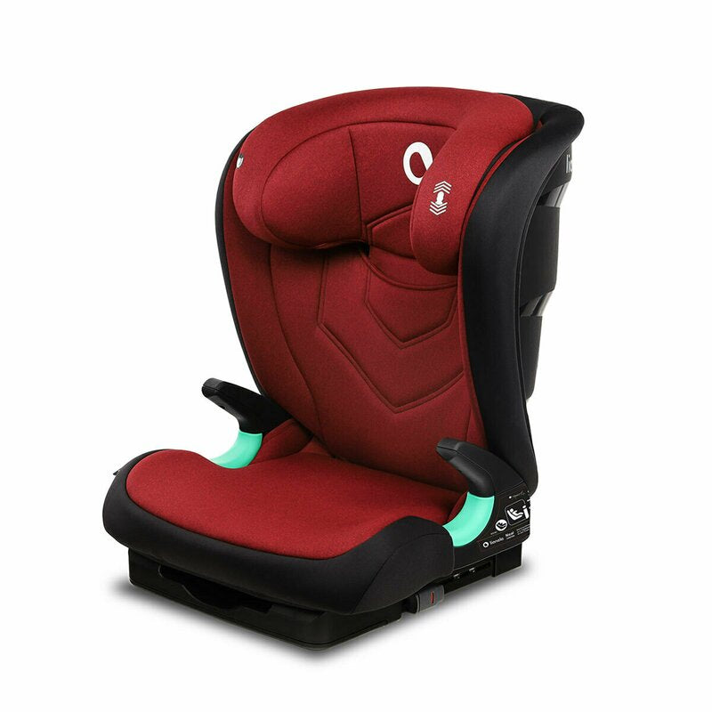 Scaun auto i-Size, Lionelo, Neal, Spatar reglabil in 3 pozitii, Tetiera in 14 pozitii, Suport sticla inclus, 15-36 Kg, 100-150 cm, Cu Isofix, Conform ECE R129, Rosu