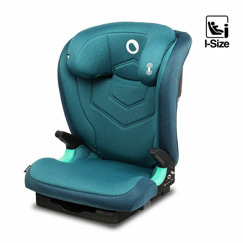 Scaun auto i-Size, Lionelo, Neal, Spatar reglabil in 3 pozitii, Tetiera in 14 pozitii, Suport sticla inclus, 15-36 Kg, 100-150 cm, Cu Isofix, Conform ECE R129, Verde