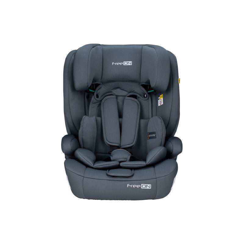 Scaun auto, FreeON, Uran, Pentru copii, I-Size, 76 - 150 cm/ 1 - 12 ani, Cu tetiera reglabila in 14 pozitii, Conform cu standardul european de securitate ECE R129, Dark Grey