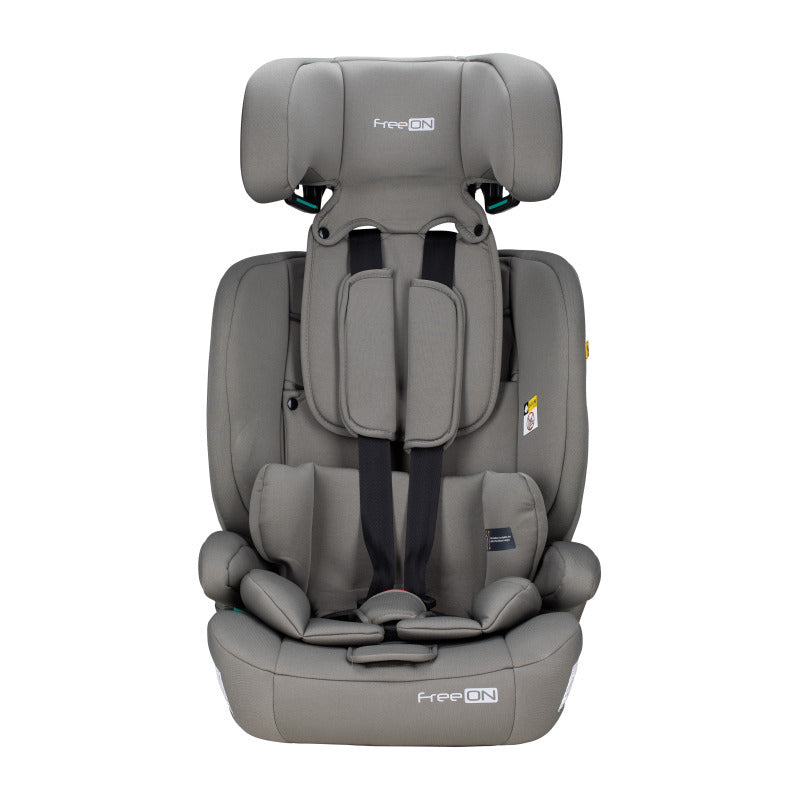 Scaun auto, FreeON, Uran, Pentru copii, I-Size, 76 - 150 cm/ 1 - 12 ani, Cu tetiera reglabila in 14 pozitii, Conform cu standardul european de securitate ECE R129, Khaki Grey