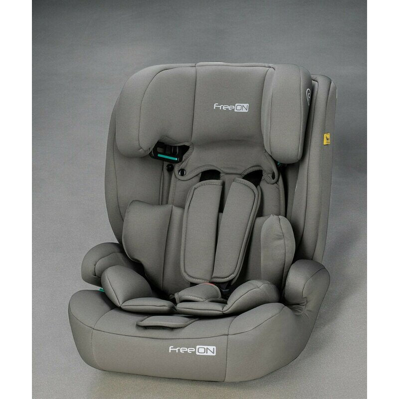 Scaun auto, FreeON, Uran, Pentru copii, I-Size, 76 - 150 cm/ 1 - 12 ani, Cu tetiera reglabila in 14 pozitii, Conform cu standardul european de securitate ECE R129, Khaki Grey