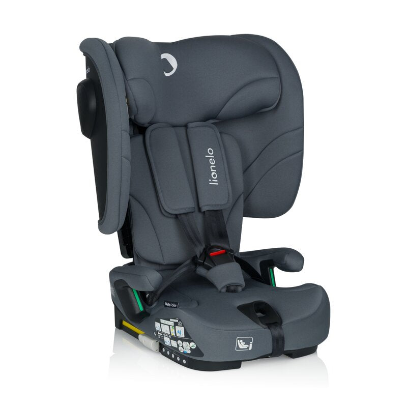 Scaun auto pliabil, Lionelo, Nelly, i-Size, 76- 150 cm, Tetiera reglabila in 15 pozitii, Spatar reglabil in 4 pozitii, Sisteme de fixare Isofix si Top Tether, Sezut lat si confortabil, Conform cu ECE
