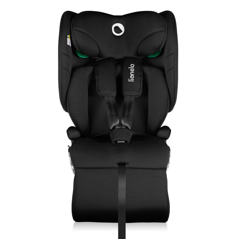 Scaun auto pliabil, Lionelo, Nelly, i-Size, 76- 150 cm, Tetiera reglabila in 15 pozitii, Spatar reglabil in 4 pozitii, Sisteme de fixare Isofix si Top Tether, Sezut lat si confortabil, Conform cu ECE R129, Negru