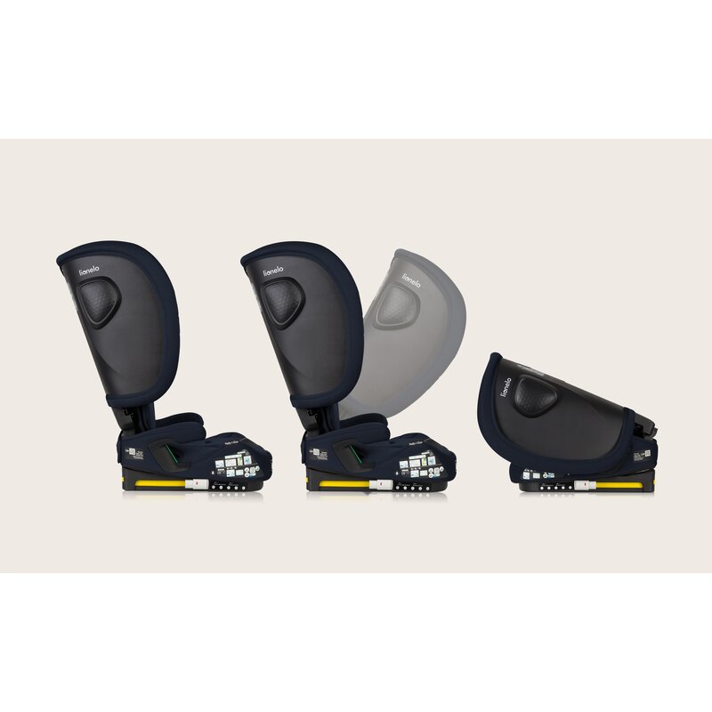 Scaun auto pliabil, Lionelo, Nelly, i-Size, 76- 150 cm, Tetiera reglabila in 15 pozitii, Spatar reglabil in 4 pozitii, Sisteme de fixare Isofix si Top Tether, Sezut lat si confortabil, Conform cu ECE R129, Albastru