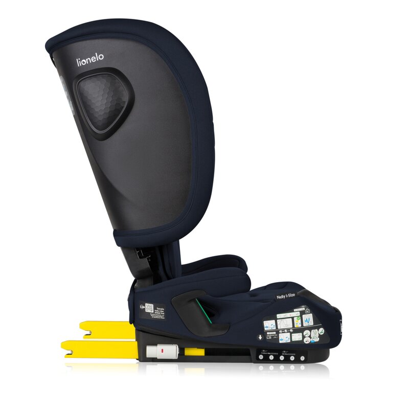 Scaun auto pliabil, Lionelo, Nelly, i-Size, 76- 150 cm, Tetiera reglabila in 15 pozitii, Spatar reglabil in 4 pozitii, Sisteme de fixare Isofix si Top Tether, Sezut lat si confortabil, Conform cu ECE R129, Albastru