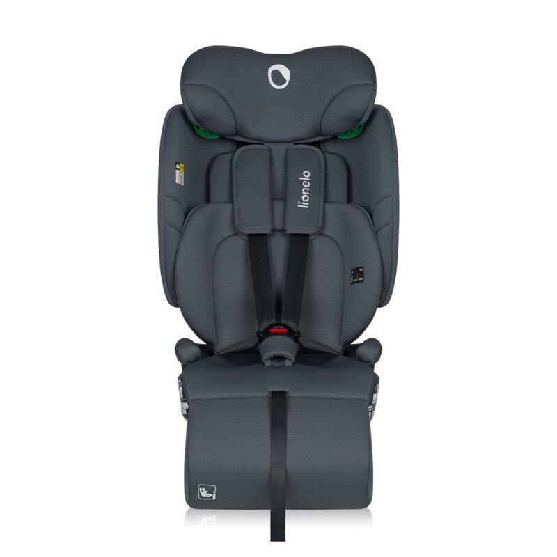 Scaun auto pliabil, Lionelo, Nelly, i-Size, 76- 150 cm, Tetiera reglabila in 15 pozitii, Spatar reglabil in 4 pozitii, Sisteme de fixare Isofix si Top Tether, Sezut lat si confortabil, Conform cu ECE R129, Gri