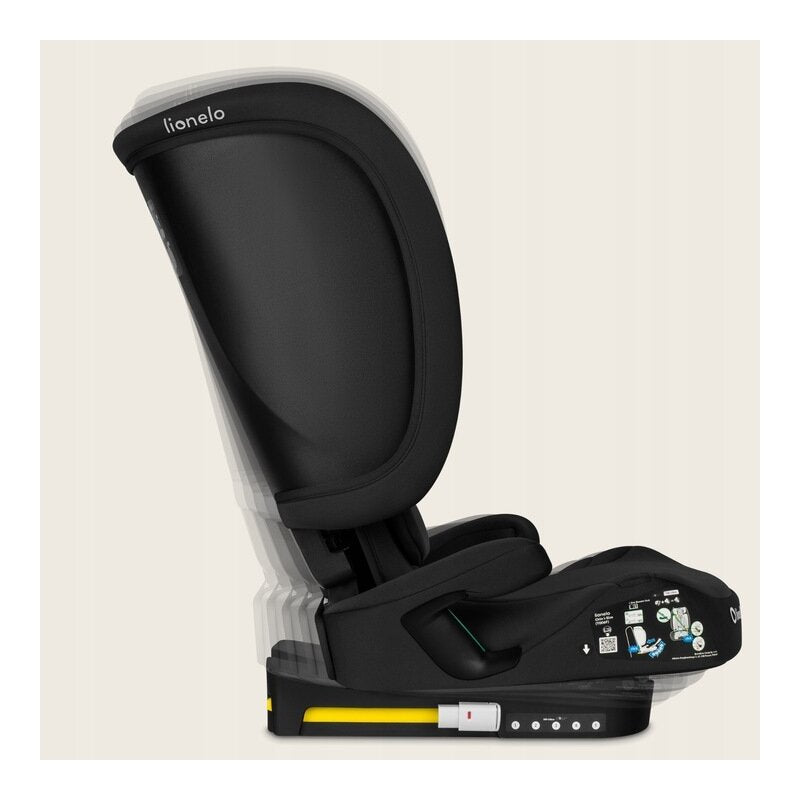 Scaun auto pliabil, Lionelo, Orin, i-Size, 100-150 cm, Tetiera reglabila in 14 pozitii, Spatar in 4 pozitii, Isofix+Top Tether, Sezut ergonomic, Husa transport, Suport sticla, Albastru