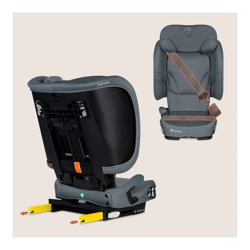Scaun Auto Pliabil Lionelo Orin i-Size 100-150 cm Isofix Gri Grafit